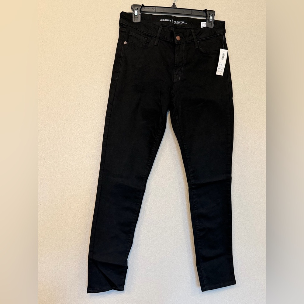 Old Navy Black Rockstar Jeans, Size 10 R New with Tag (free if you bundle)